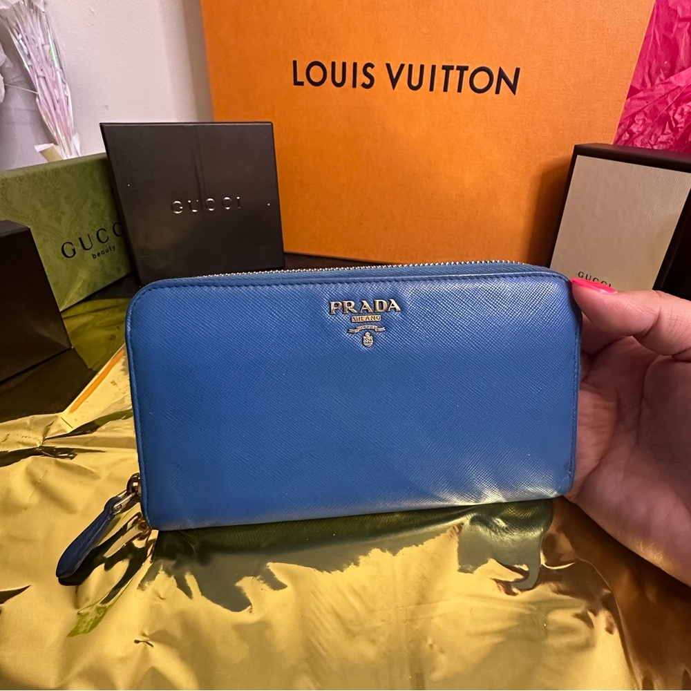 Blue Prada Zippy wallet